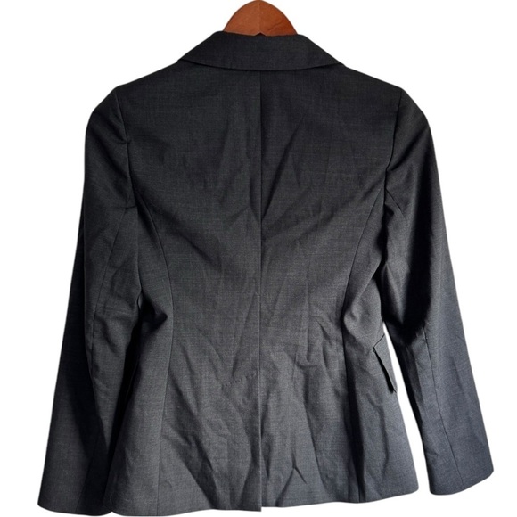 Max Mara Editore Double Breasted Virgin Wool Blazer Dark Gray 0 - Picture 8 of 13